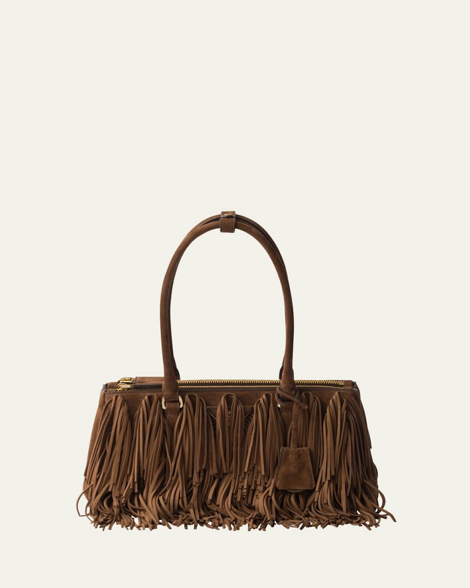 Galleria Fringed Suede Shoulder Bag
